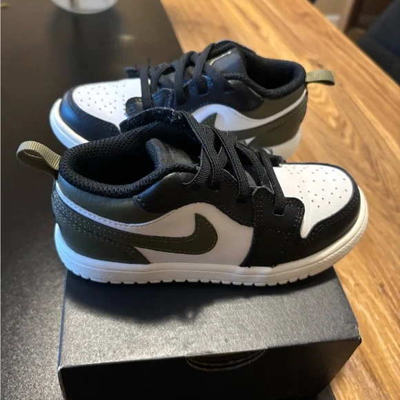 Jordan Kids Black, White, and Olive Sneakers - Picture 4 of 4